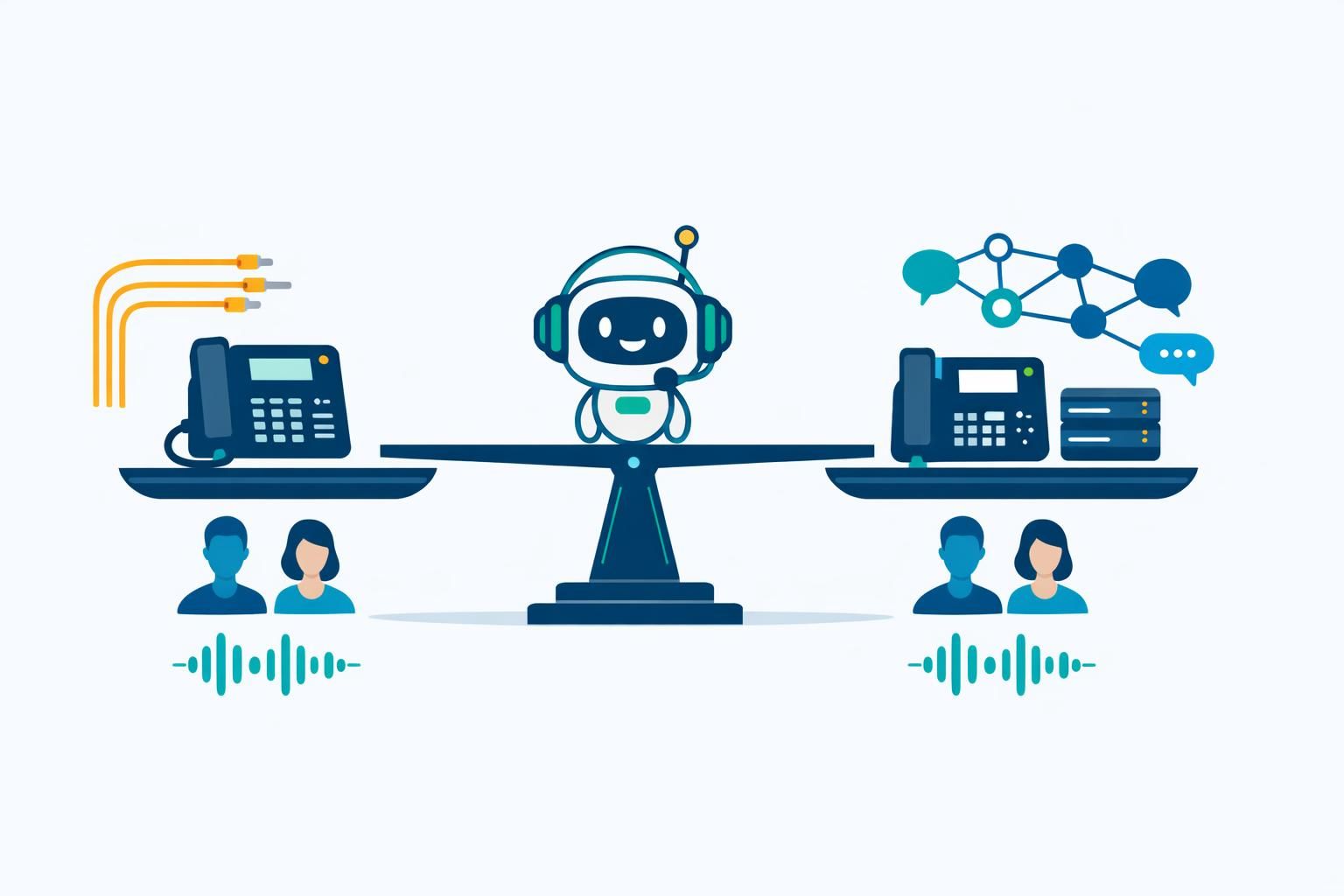 découvrez les différences entre pabx et ipbx et choisissez l'infrastructure idéale pour déployer efficacement un callbot adapté à vos besoins.