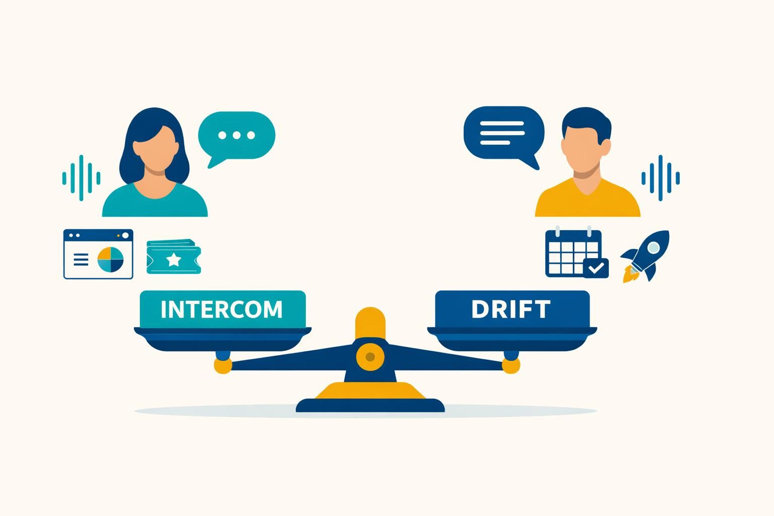 comparez intercom et drift, deux chatbots premium, pour choisir la solution idéale qui boostera la communication et la croissance de votre business.
