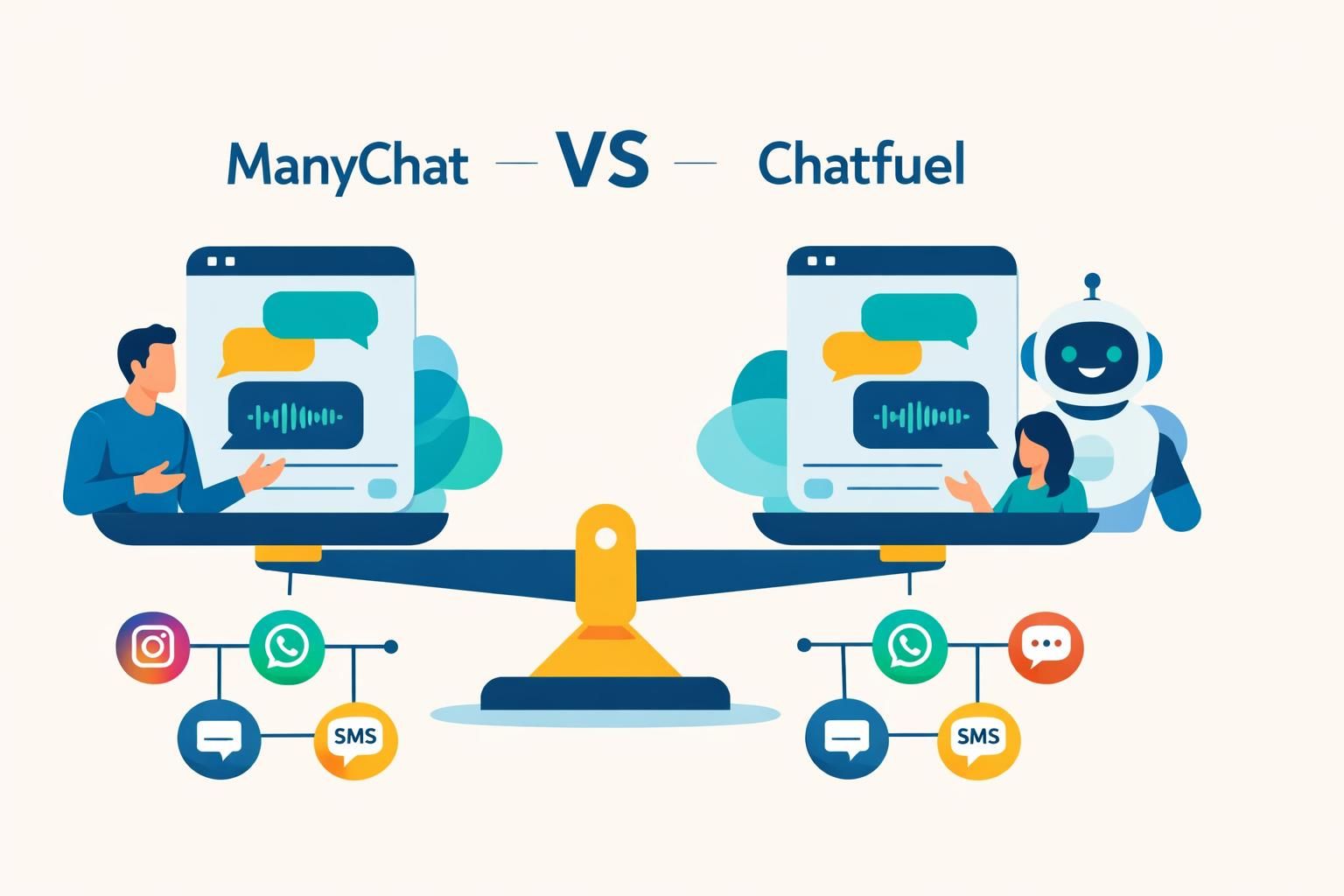 découvrez notre comparaison détaillée entre manychat et chatfuel, les meilleurs chatbots messenger de 2026, pour choisir la solution la plus adaptée à vos besoins.