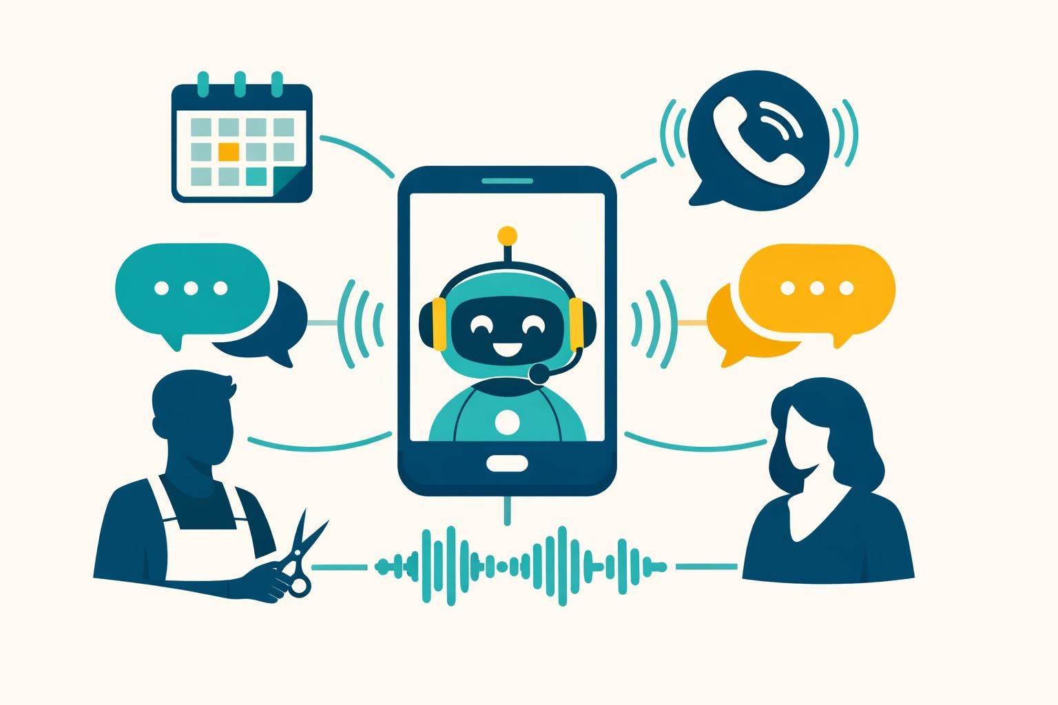 callbot coiffeur : simplifiez la gestion de vos rendez-vous et annulations grâce à notre assistant vocal automatisé, disponible 24/7 pour votre salon de coiffure.