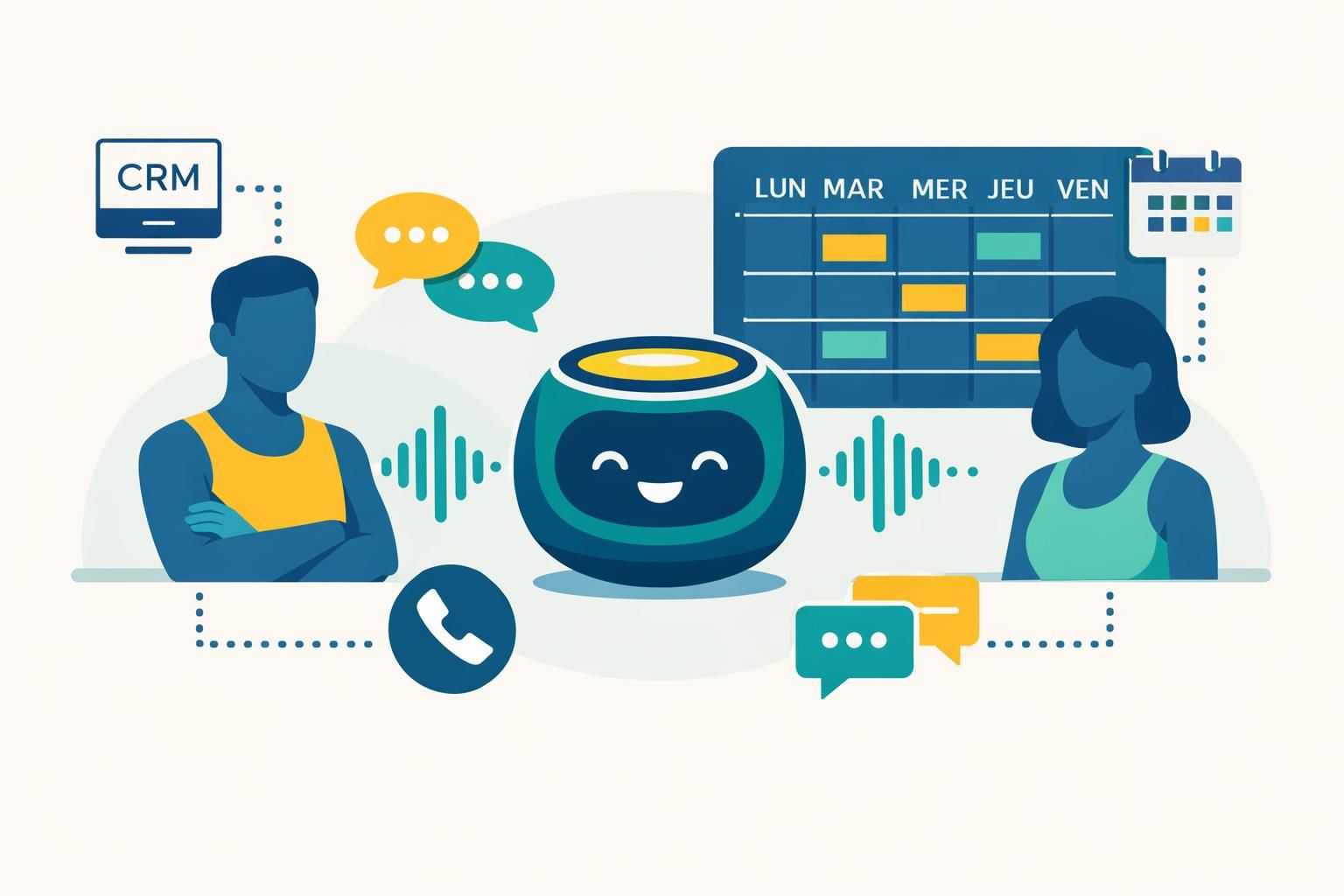 callbot dédié aux salles de sport pour faciliter les inscriptions et réservations de cours rapidement et efficacement.