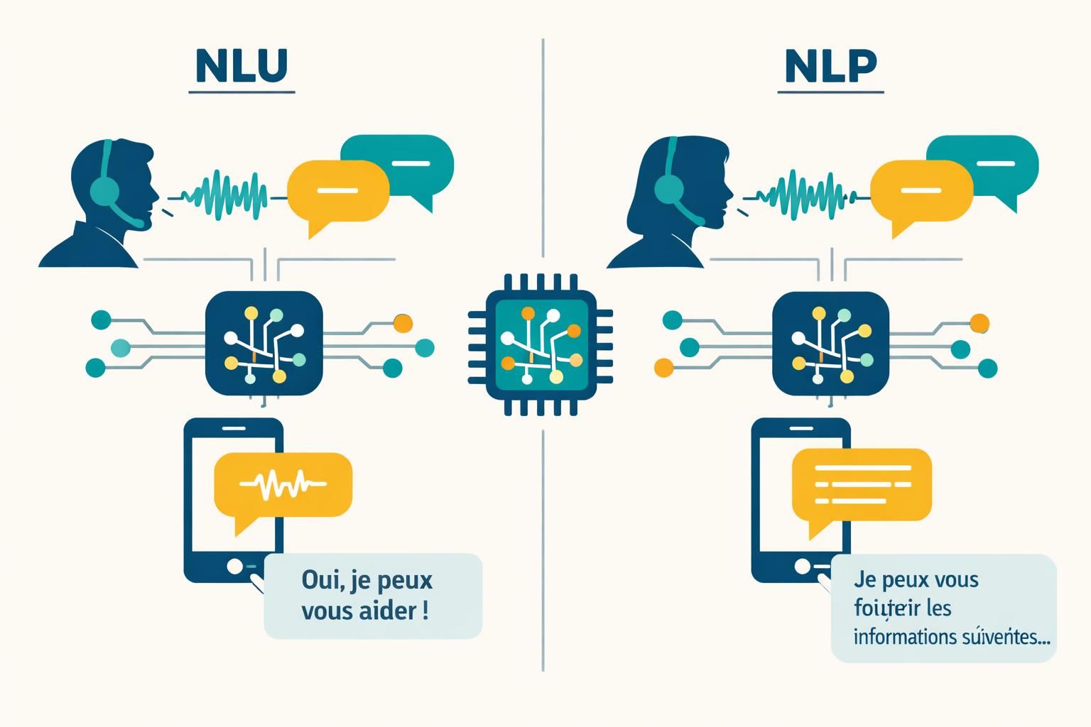 découvrez les différences entre nlu et nlp et comprenez les technologies clés de l'intelligence artificielle utilisées dans les agents conversationnels pour améliorer l'interaction et la compréhension du langage.